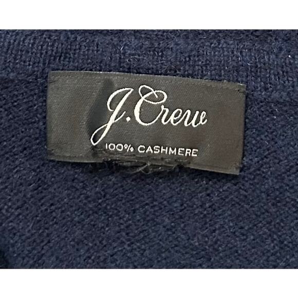 J. Crew Everyday Pure Cashmere Zip-Front Hoodie Navy Blue J6632 Size XXL - Picture 11 of 13